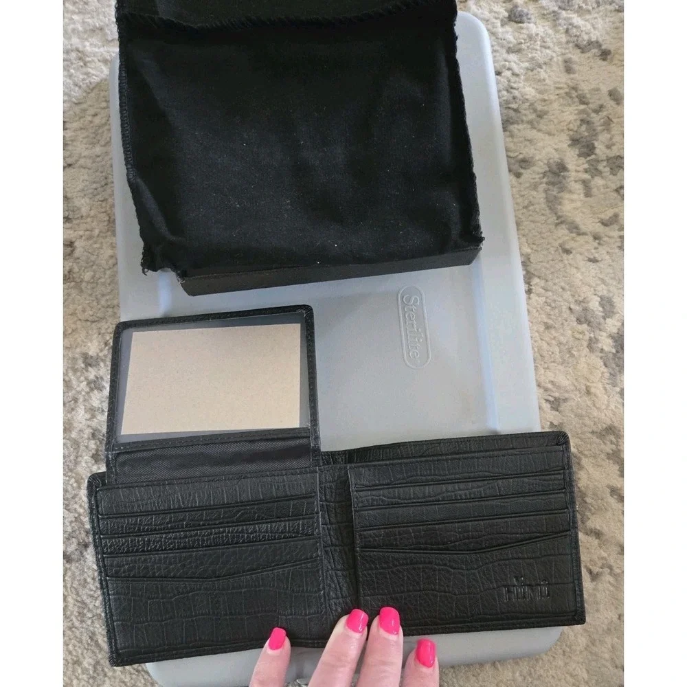 Men's HIMI Remember Black Leather Bifold Wallet with RFID Protection. New w/box